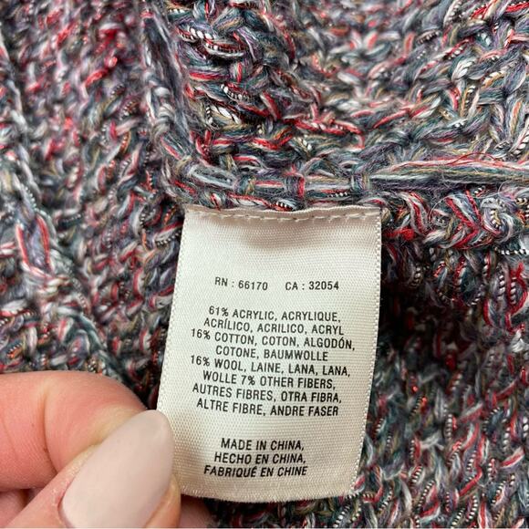 Anthropologie MOTH Women's Open Front Cardigan Sweater Gray Size S Wool Blend - Picture 8 of 8